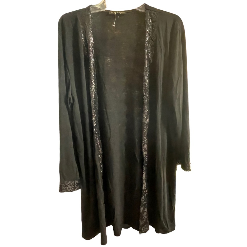 Park & Main black sequin cardigan size 3X